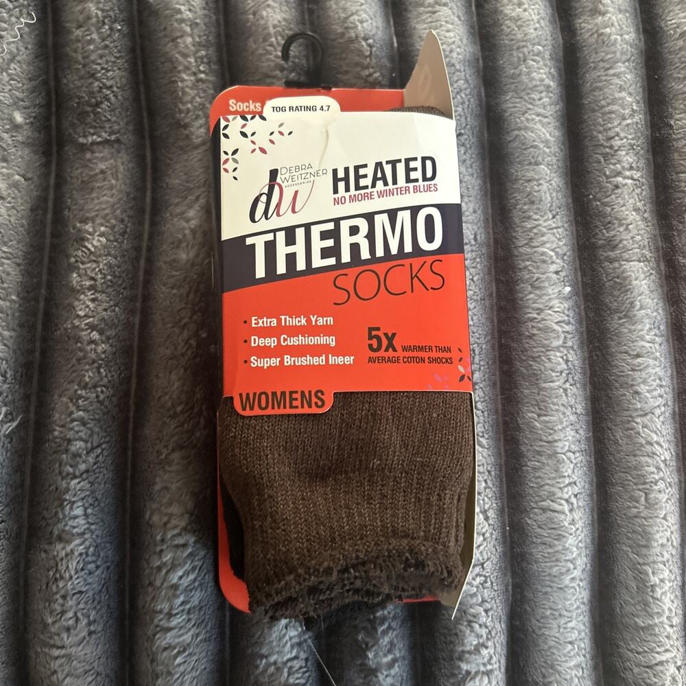 Debra Weitzner Thermo Socks Women 9-11 Black/Brown5X Warmer 2 Pack Tog Rating4.7